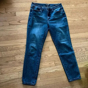 [9/29]Judy Blue Relaxed Fit Speckled High Rise Stretchy Ankle Jeans